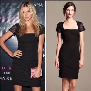 Roland Mouret Black Mini Dress with Mesh Cap Sleeves